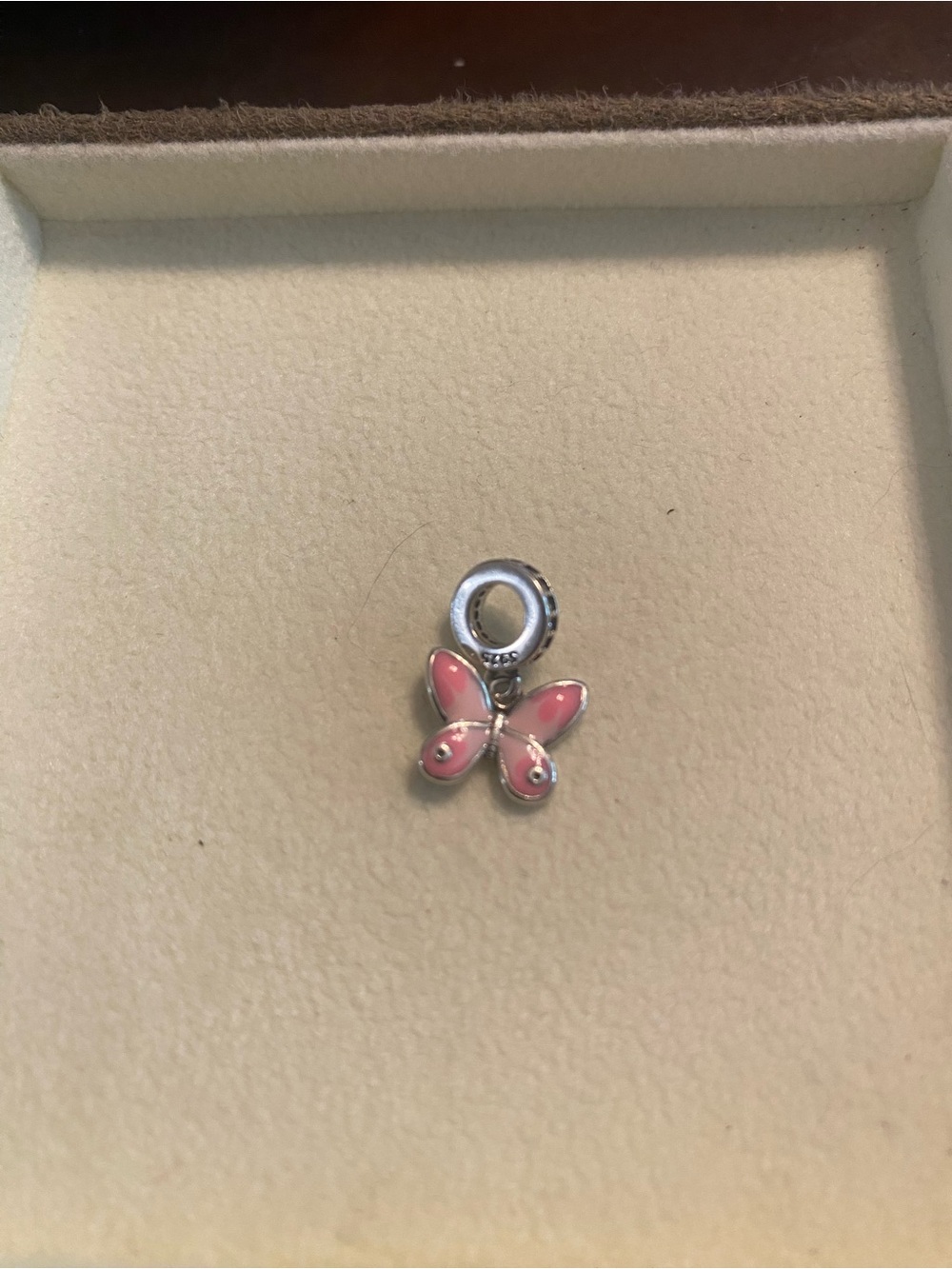 Linx Stetling Pink Enamel Butterfly Charm Bead for Bracelet